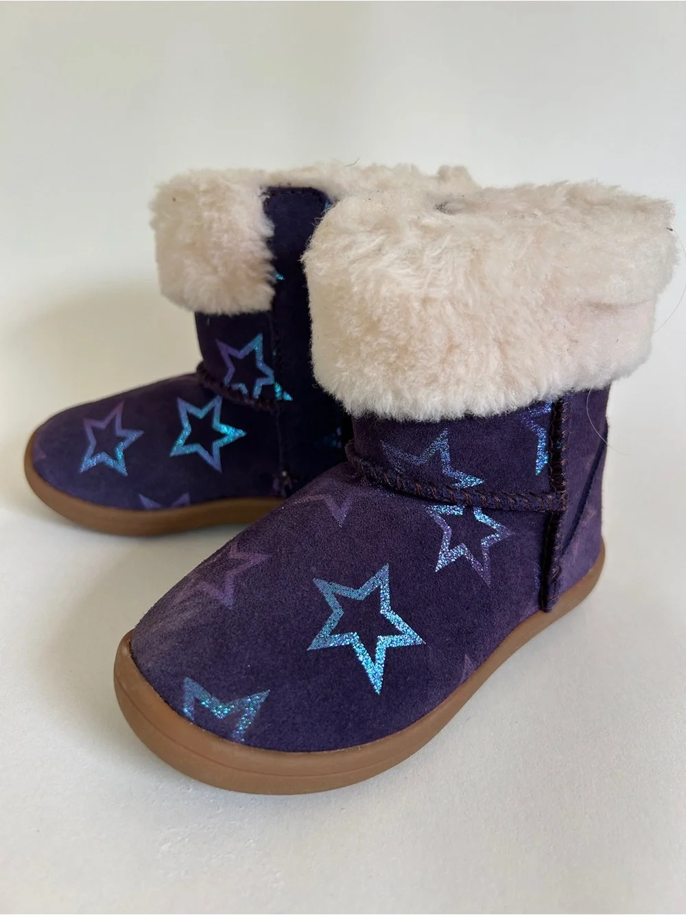 UGG **never worn** Toddler Girl Plush Cuff Boots - Purple